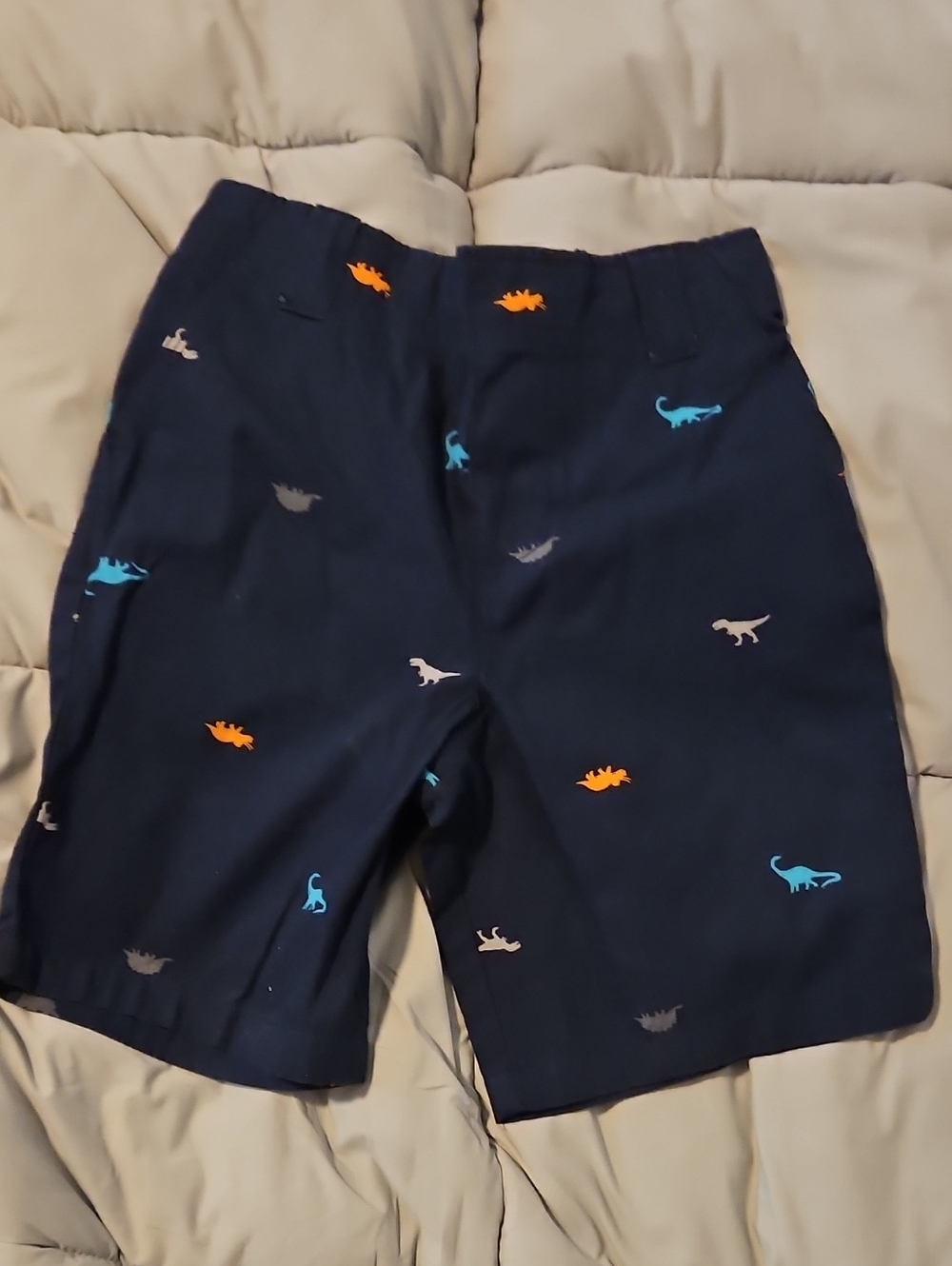365 Kids Boys Navy Dinosaur Embroidered Shorts